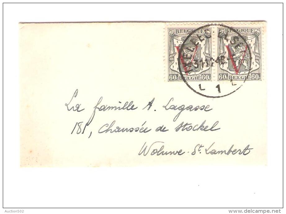 TP 673(2) Petit Sceau De L'Etat Surchargé V Rouge C.Ixelles 31/12/1948 V.Woluwé St.Lambert PR2526 - Covers & Documents