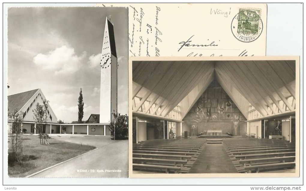 WÄNGI TG Münchwilen Murgtal Kirche Pfarrkirche Winterhilfe 1949, 3 Karten - Münchwilen