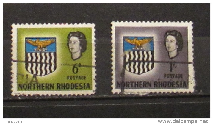 Rhodesia Del Nord - Northern 1963 Coat Of Arm 2 Stamps Used - Rhodésie Du Nord (...-1963)