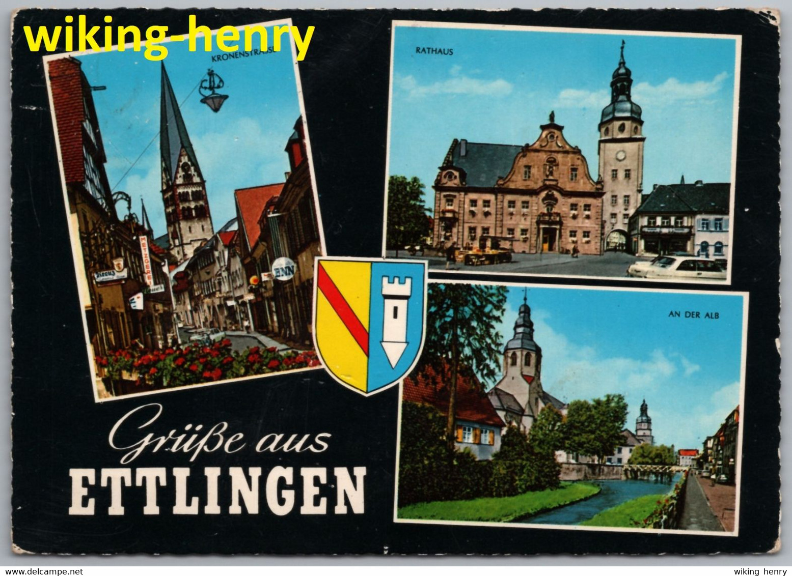 Ettlingen - Mehrbildkarte 2   Mit Wappen - Ettlingen