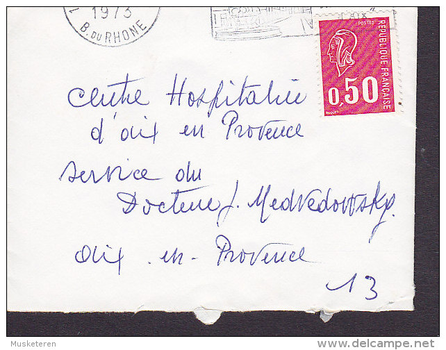 France "Petite" B. Du Rhone 1973 Cover Lettre AIX En PROVENCE Marianne De Béquet Timbre - 1971-1976 Marianne (Béquet)