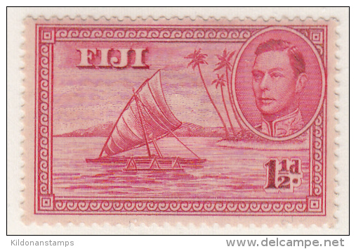 Fiji 1938-58 'empty Canoe', Mint Mounted, Sc# , SG 251 - Fidschi-Inseln (...-1970)