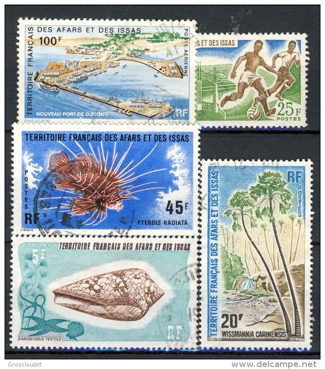 Afars Et Issas Petit Lot De 5 Timbres Usati Catalogo € 11,60 - Used Stamps