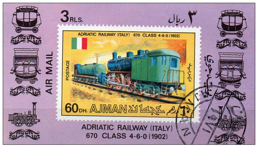 Ajman Block Mi. 1201  Dampflok - Treni