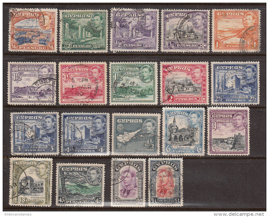 Cyprus 1938-51 Cancelled, Sc# , SG 151-163 Incl 152a,155a,155ab - Chypre (...-1960)