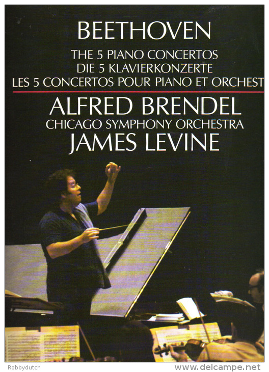 * 4LP Box *  BEETHOVEN: THE 5 PIANO CONCERTOS - BRENDEL / LEVINE / CHICAGO SYMPHONIE ORCHESTRA - Klassiekers