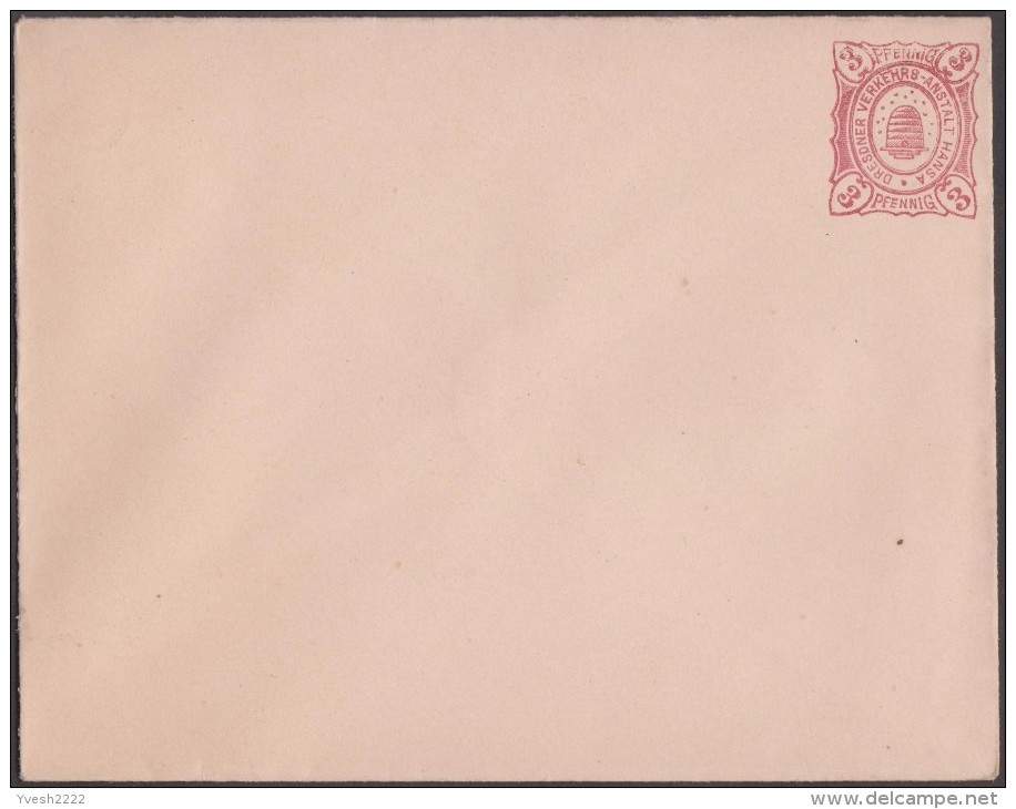 Allemagne 1889. Poste Privée Hansa, De Dresde. Curiosité, Impression Défectueuse En Haut Du Timbre. Ruche - Abeilles