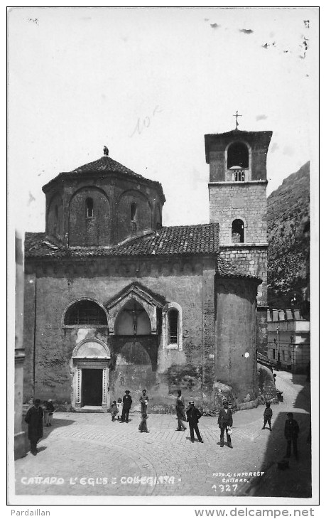 MONTENEGRO.  CARTE PHOTO.  KOTOR.  CATTARO.  L'EGLISE COLLEGIATA.  BEAU PLAN. ANIMATION. - Montenegro