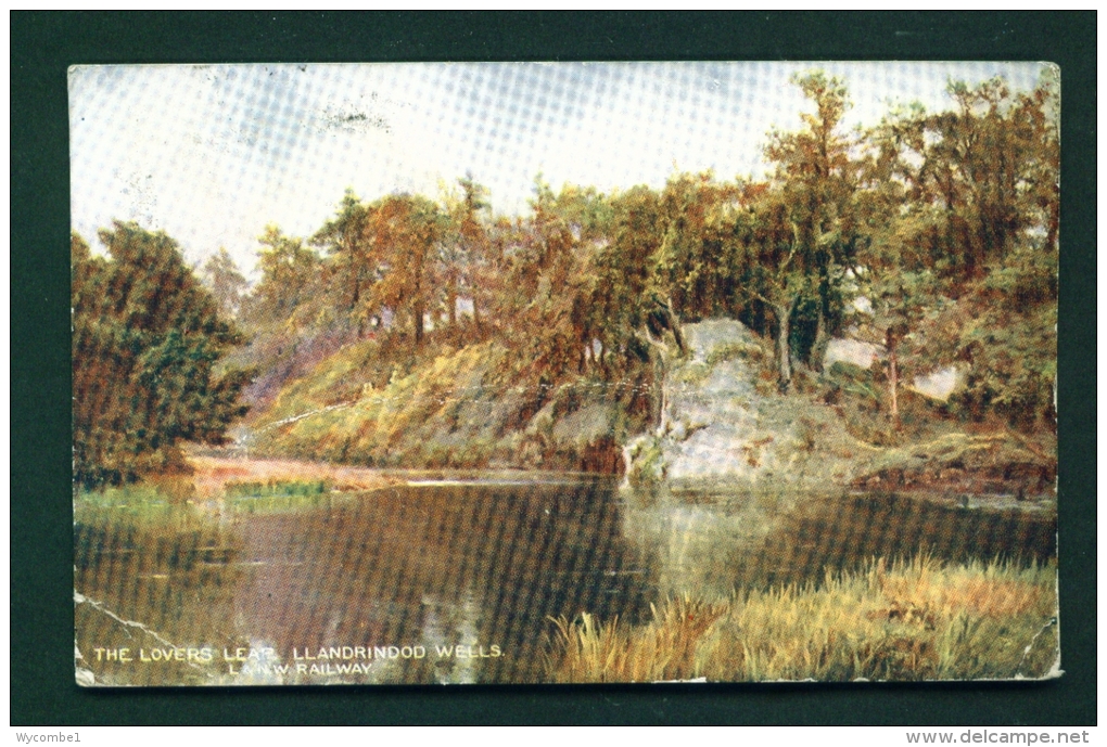 WALES  -  Llandrindod Wells  Lovers Leap  Used Vintage Postcard As Scans (central Crease) - Radnorshire