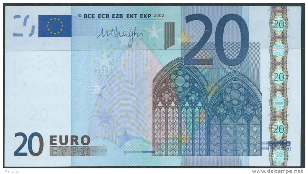 P NETHERLANDS  € 20  R018 E3  DRAGHI  UNC - 20 Euro