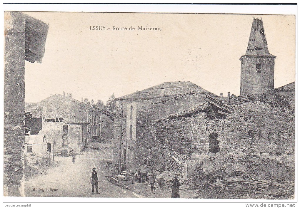 Essey Route De Maizerais Animée Destruction Apres Guerre Ww1  1919 - Autres & Non Classés