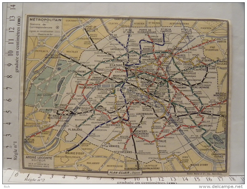 (75) Paris - Plan Du Métro - Caisse D'épargne De Paris - 19 Rue Du Louvre - 9 Rue Coq Héron - Other & Unclassified