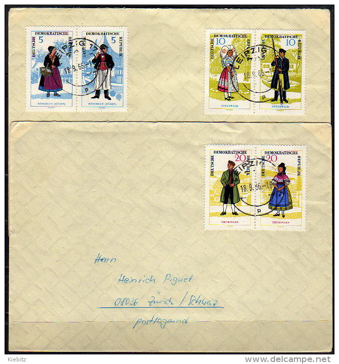 DDR 1964 - 2 Belege MiNr: 1074-1079  Komplett - Cartas & Documentos