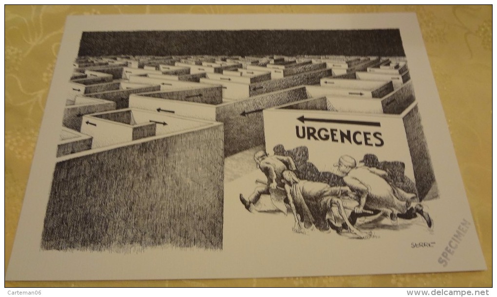 Illustration Spécimen - Claude Serre - Urgences, Médecine - Format 37.5 X 27 Cm - Sérigraphies & Lithographies