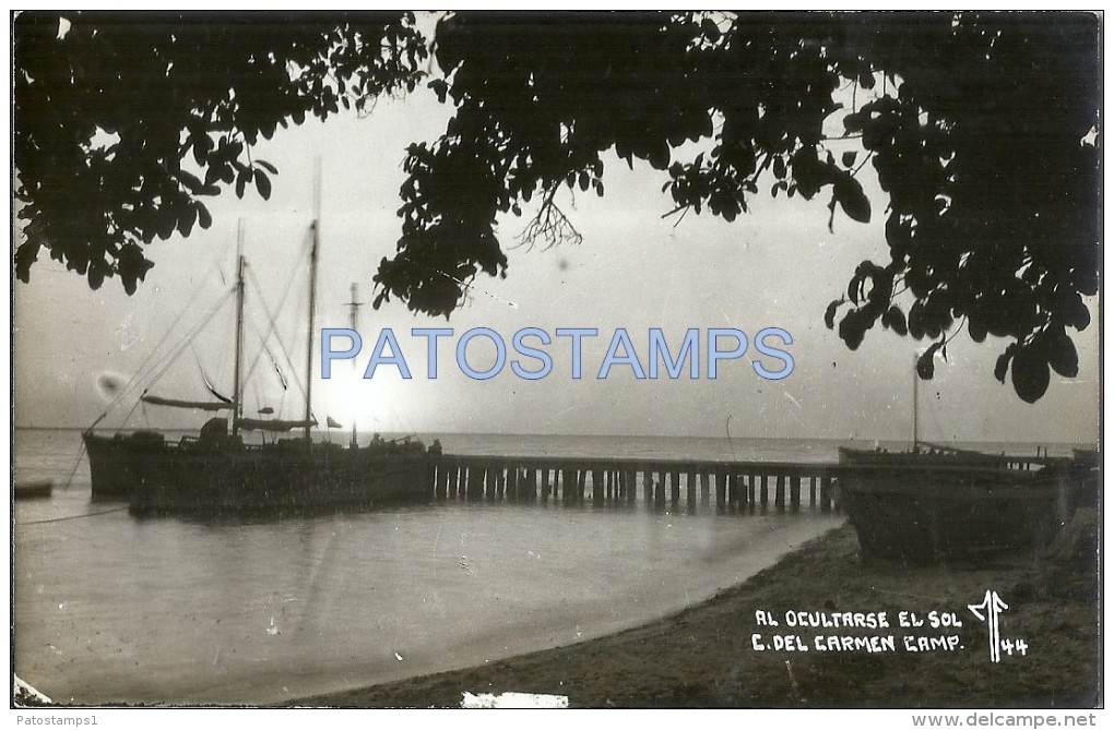 26253 MEXICO CIUDAD DEL CARMEN CAMPECHE  VIEW PARTIAL & SHIP POSTAL POSTCARD - Nicaragua