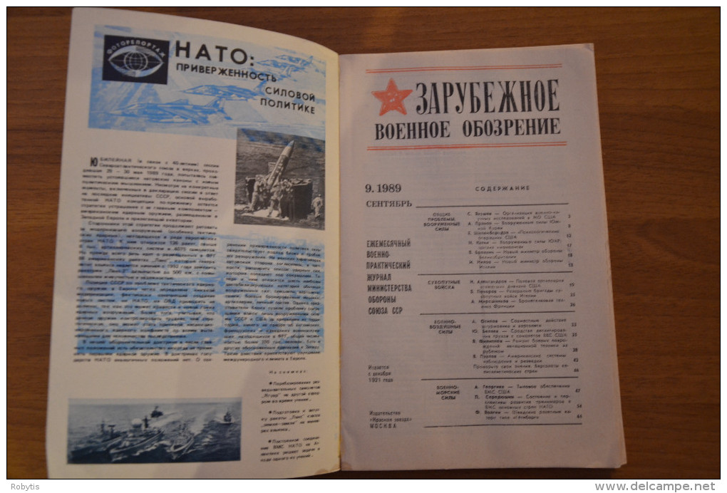 Soviet Union Russia Russland Magazine 1989 Nr. 9 Foreign Military Overview - Langues Slaves