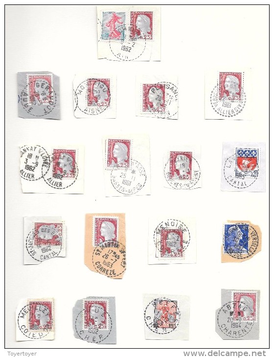 D 41 Oblitérations C à D Type B6-B7 Sur Timbres Des Années 50-60 , 17 Pièces - Autres & Non Classés