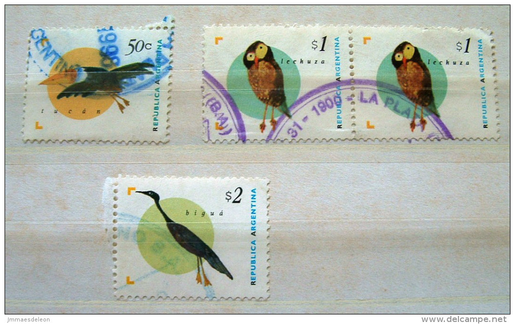Argentina 1995 Birds Crane Owl - #1890 + 1892/3 = 6.25 $ - Usados