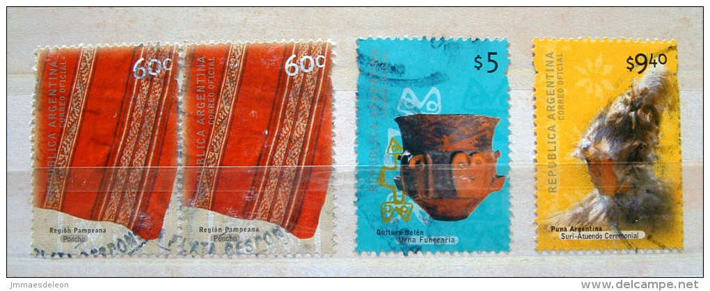 Argentina 2000 - Archaeology Handicraft #2128 + 2133/34 = 31.50 $ - Usados