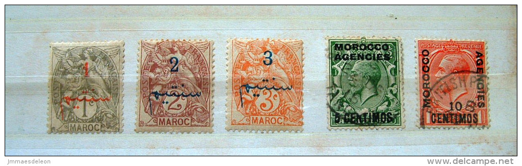 Morocco 1911 - 1914 - British And French - George V - Bureaux Au Maroc / Tanger (...-1958)