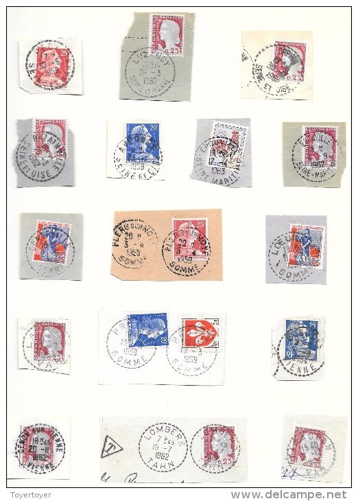 D 47 Oblitérations C à D Type B6-B7 Sur Timbres Des Années 50-60 , 16 Pièces - Autres & Non Classés