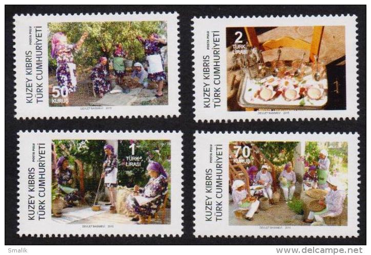 Turkish Cyprus Kuzey Kibris Turk Cumhuriyeti 2015 MNH - Traditional Production, Almond Macun (Desert) Complete Set - Unused Stamps