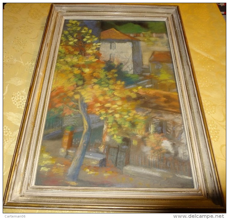 Tableau - Pastel - Signé Georges Romeny ? - Décor, Vieille Maison Du Sculpteur Krieger - Format 55 X 38 Cm - Pastels