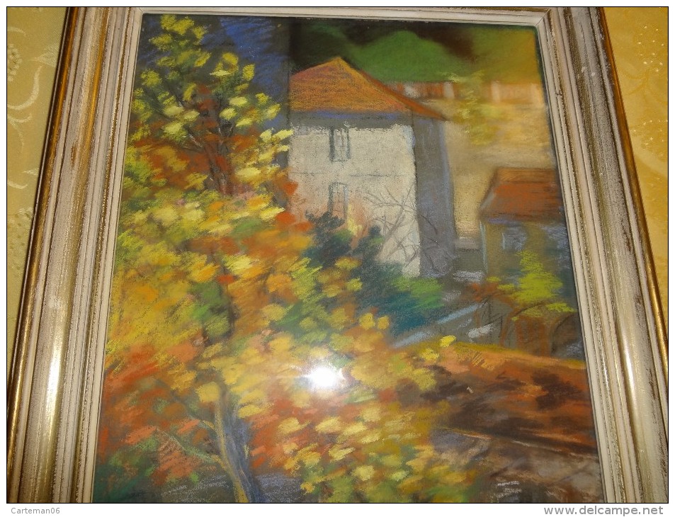 Tableau - Pastel - Signé Georges Romeny ? - Décor, Vieille Maison Du Sculpteur Krieger - Format 55 X 38 Cm - Pastels