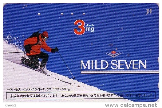 Télécarte Japon - Pub CIGARETTE - MILD SEVEN - SKI  - Sport Japan Phonecard - ZIGARETTE Telefonkarte  - 131 - Sport