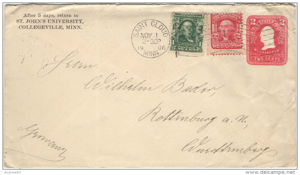 STATI UNITI - UNITED STATES - USA - US - 1906 - 2c + 1c + 2c - Intero Postale - Entier Postal - Postal Stationary - V... - 1901-20