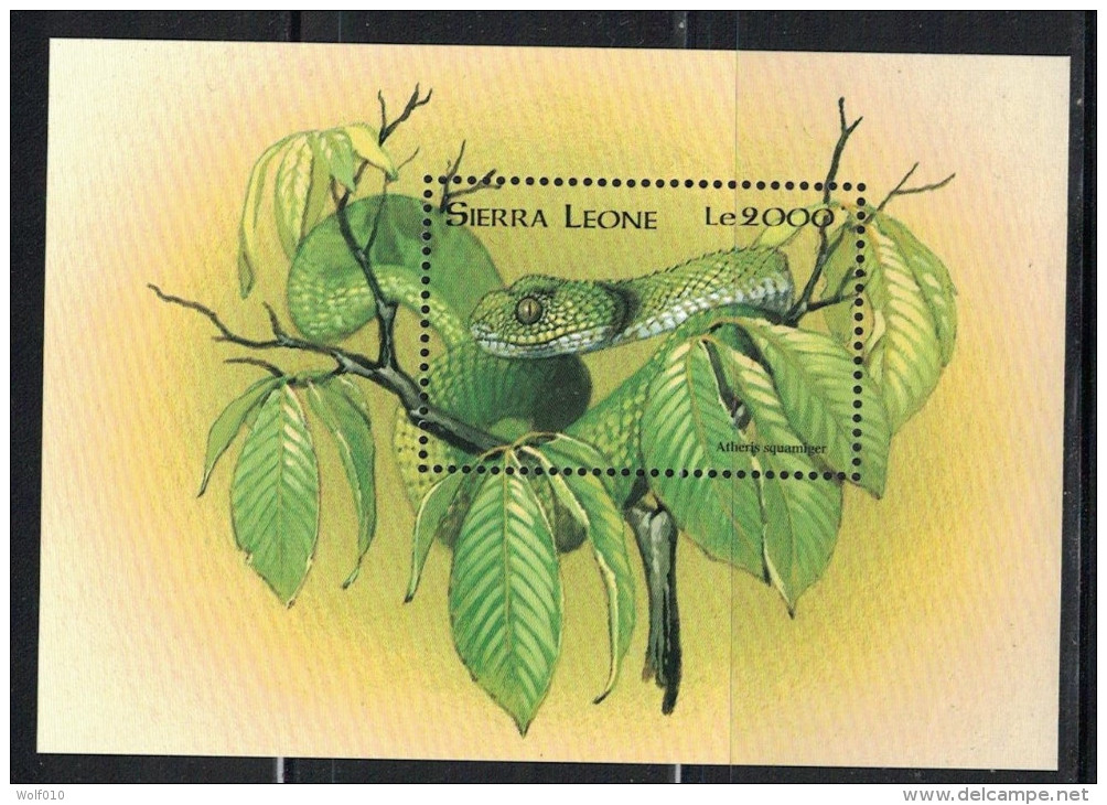 Sierra Leone. 1998. Snake. MNH SS. SCV = 4.25 - Serpents