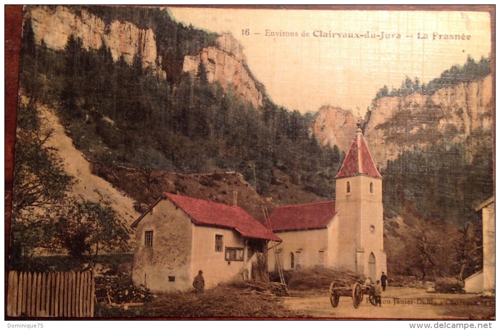 Très Belle Et Rare CPA 1908  Colorisée Avec Petite  Animationenvirons De Clairvaux-les-Lacs La Frasnée Timbre Semeuse 10 - Clairvaux Les Lacs