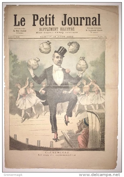 Le Petit Journal Du 19/08/1893 - Clémenceau (caricature) Le Pas Du Commandité - Le Suffrage Universel - 1850 - 1899