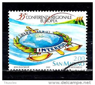 SAINT MARIN 2178° 2€ 38ème Conférence De L'ICPO Interpol (10% De La Cote + 0,25) - Used Stamps