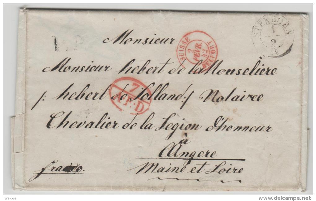 CH030 / - SCHWEIZ - Sterborn (Langenmaas) 1842 Via Belfort Nach Frankreich - ...-1845 Precursores