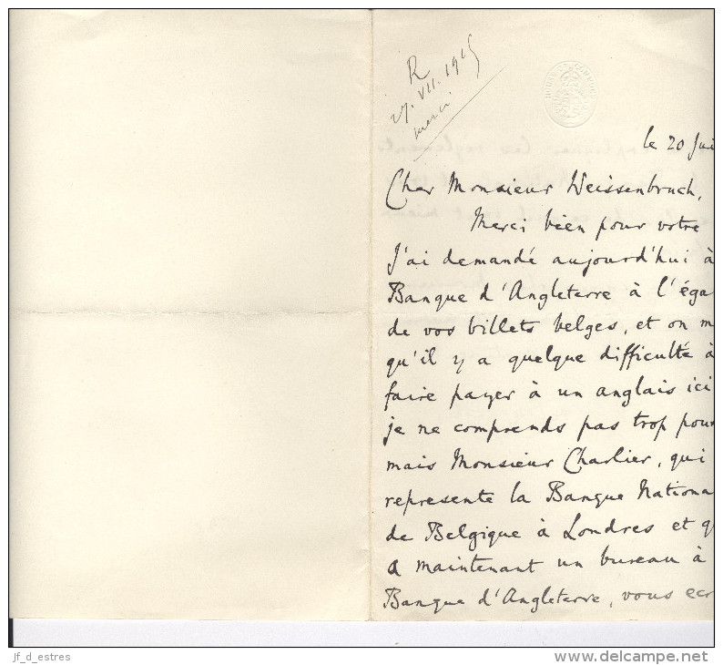 Lettres De Evelyn Cecil (3) M Of P, Son Fils Robert W. E. Cecil (2). London & Windsor 1915-1918 & Louis Weissenbruch (1) - Other & Unclassified