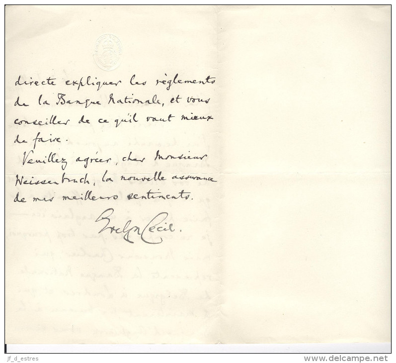 Lettres De Evelyn Cecil (3) M Of P, Son Fils Robert W. E. Cecil (2). London & Windsor 1915-1918 & Louis Weissenbruch (1) - Other & Unclassified