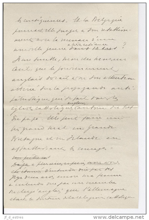 Lettres de Evelyn Cecil (3) M of P, son fils Robert W. E. Cecil (2). London & Windsor 1915-1918 & Louis Weissenbruch (1)