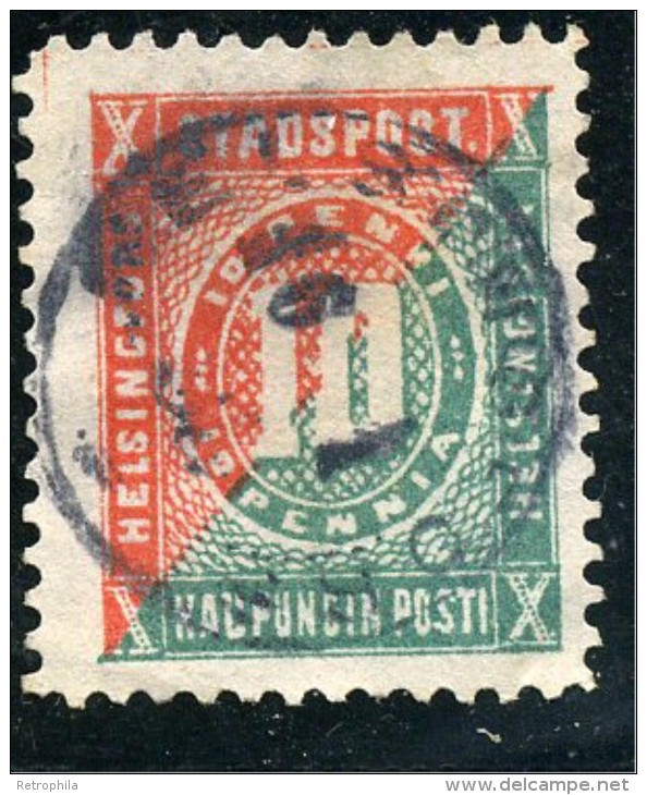 FINLANDE - FINLAND - SUOMI - POSTE LOCALE - 1870  HELSINGFORS -  1 TIMBRE OBLITERE - Local Post Stamps