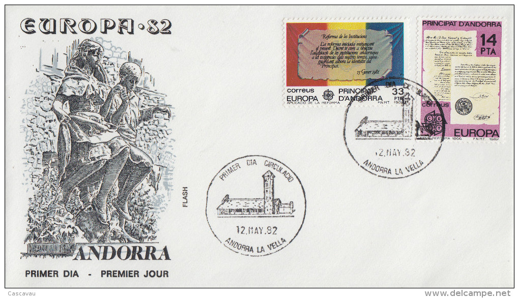 Enveloppe  1er  Jour   ANDORRE    EUROPA    1982 - 1982