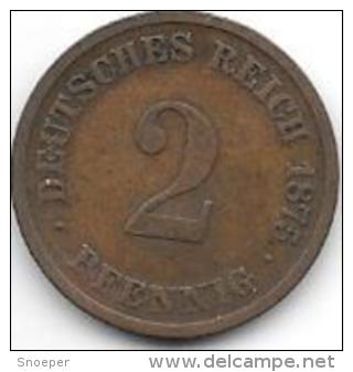 *empire 2 Pfennig 1875  E   Km 2    Fr+ - 2 Pfennig