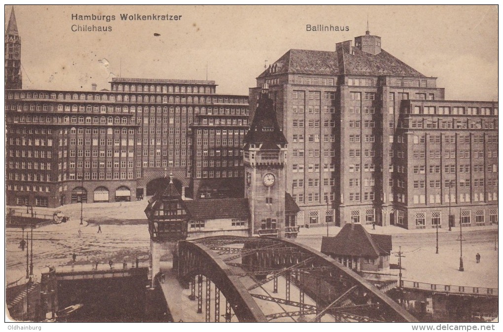 1363j: SW- AK Echt Gelaufen 16.07.1926, Chilehaus Und Ballinhaus - Altona