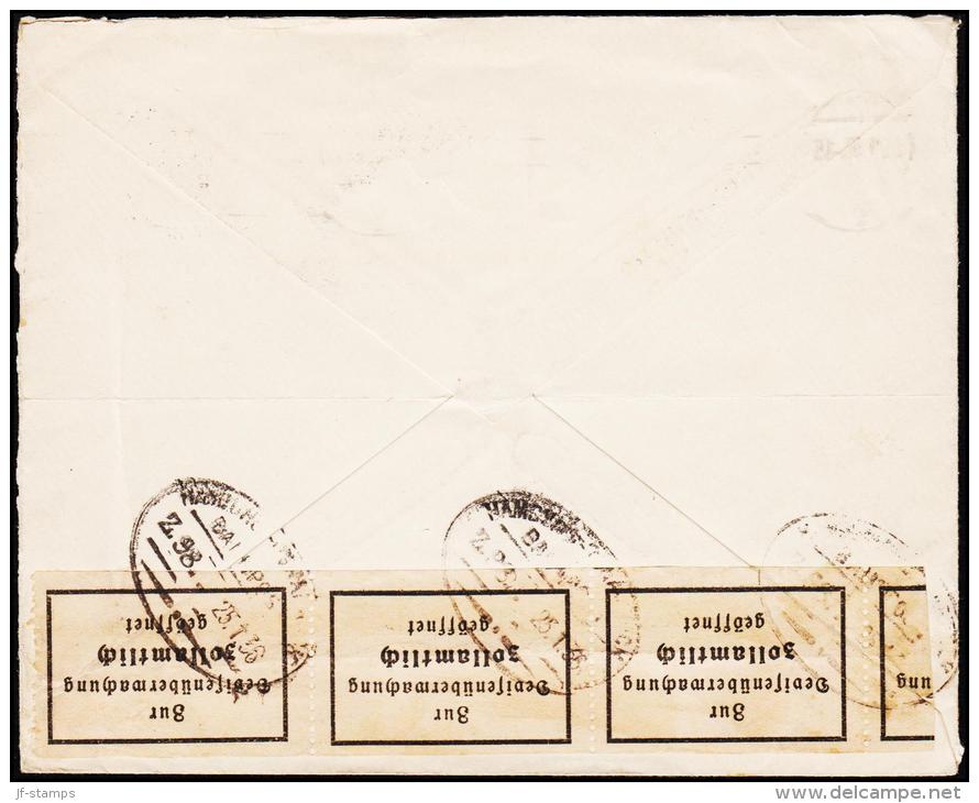 1936. 40 Pf. Lufthansa HAMBURG 25.1.36. To Belgien. Zur Devissenüberwachung Zollamtlich... (Michel: 603) - JF190004 - Briefe U. Dokumente