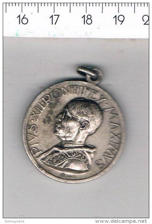 M C ( 2 Scans ) Medaille PIUS XII PONTIFEX MAXIMUS - Godsdienst & Esoterisme