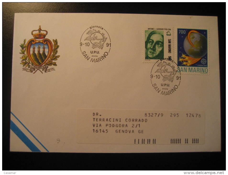 San Marino 1991 UPU Cover Italy - UPU (Union Postale Universelle)