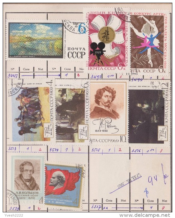 URSS. Petit lot de timbres oblitérés. 12 scans