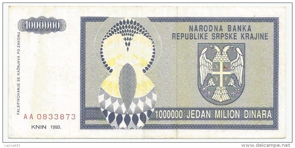 Croatia 1.000.000  Dinara 1993. P - R10 - Croatia