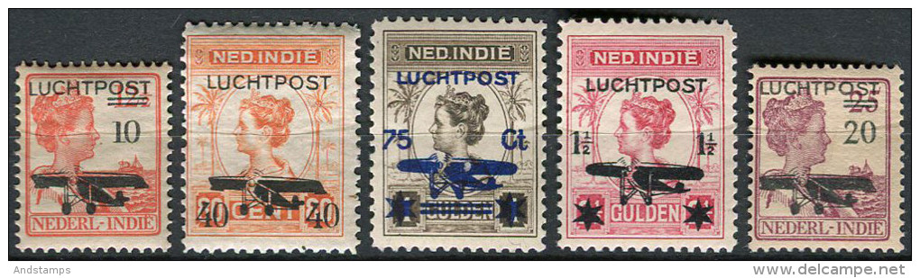 Ned. Indie 1928. Michel #161/65 VF/MNH. Airplanes (B13) - India Holandeses