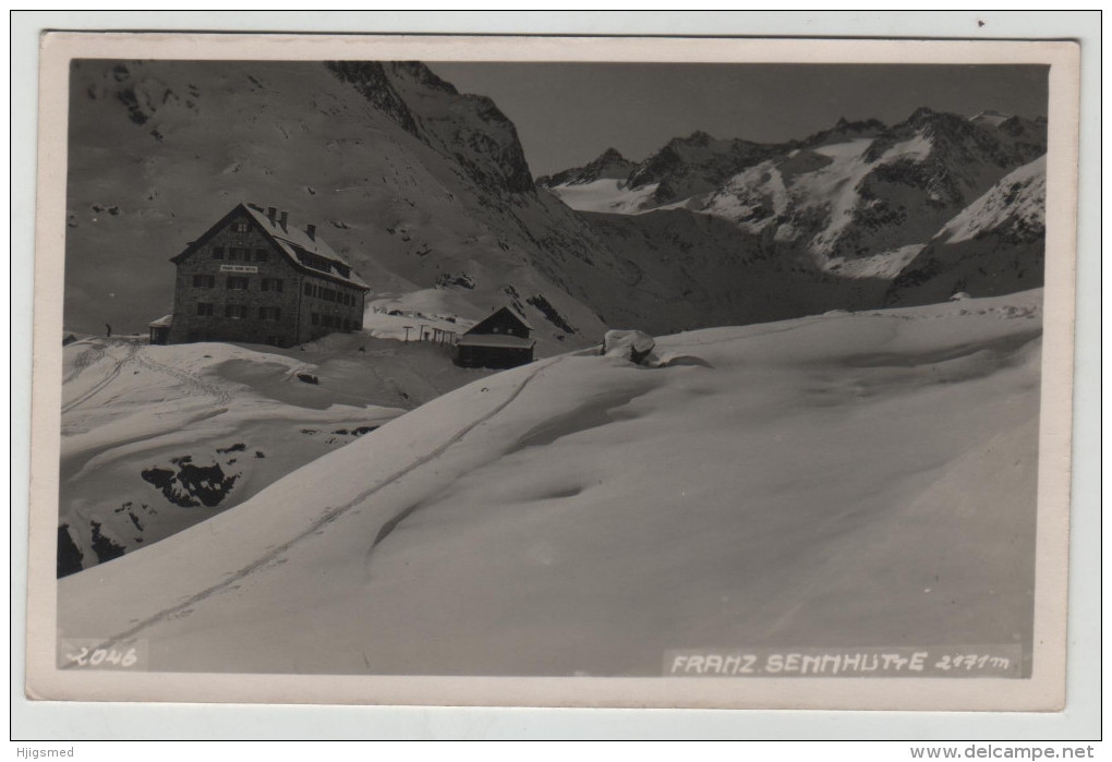 Austria Österreich Tirol Franz Sennhütte Hütte Snow Winter RPPC Real Photo Post Card Postkarte Karte POSTCARD - Neustift Im Stubaital