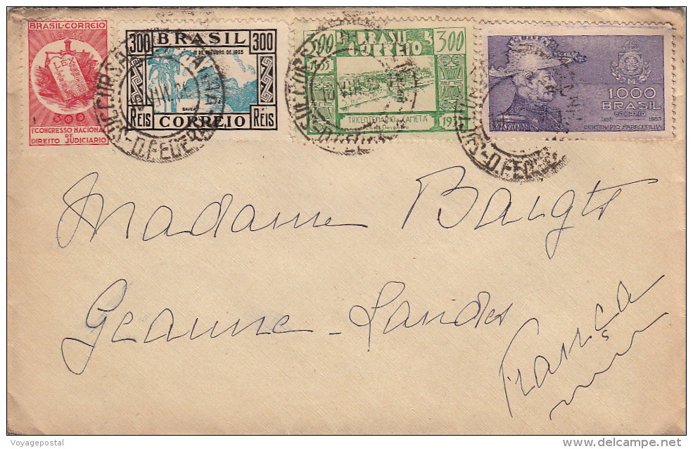 1936- Lettre Brésil 1900 Correio Pour La France - Storia Postale